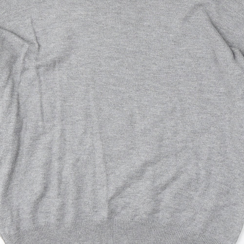 F&F Womens Grey Round Neck Viscose Pullover Jumper Size 8