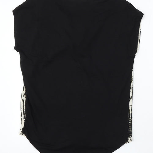 F&F Womens Black Polyester Basic Blouse Size 6 Round Neck