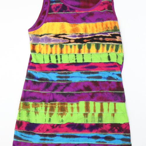 Moonbeam and Mayhem Womens Multicoloured Geometric Cotton Sheath Size XL Round Neck
