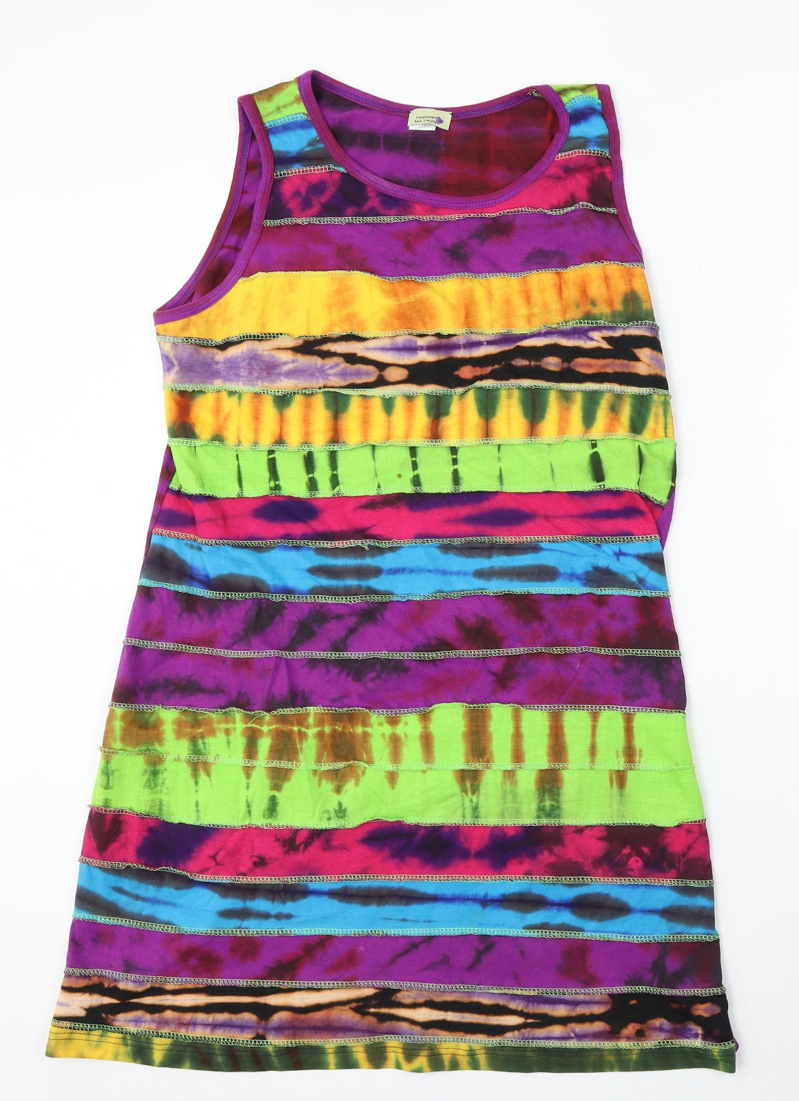Moonbeam and Mayhem Womens Multicoloured Geometric Cotton Sheath Size XL Round Neck
