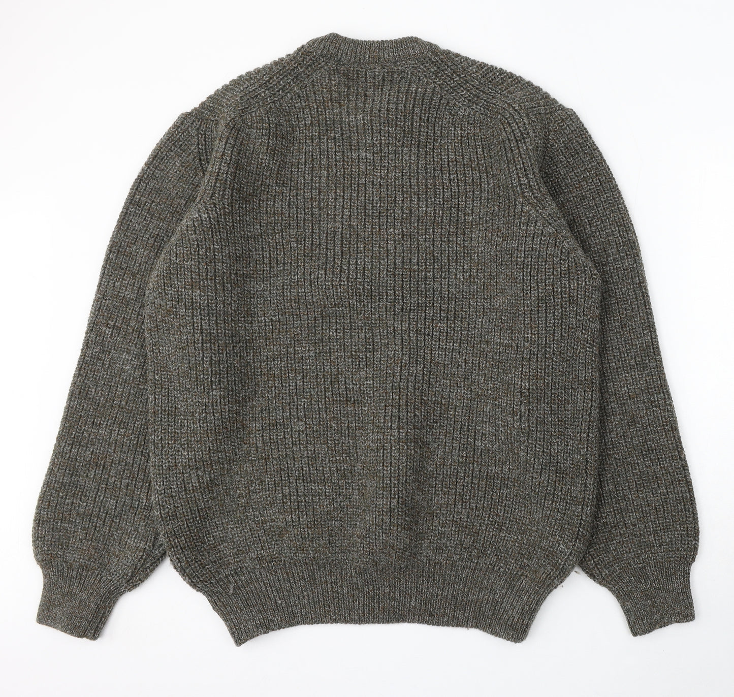 Barbour Mens Green Round Neck Wool Pullover Jumper Size L