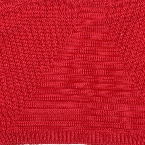 Exhibit Womens Red Round Neck Acrylic Pullover Jumper Size S