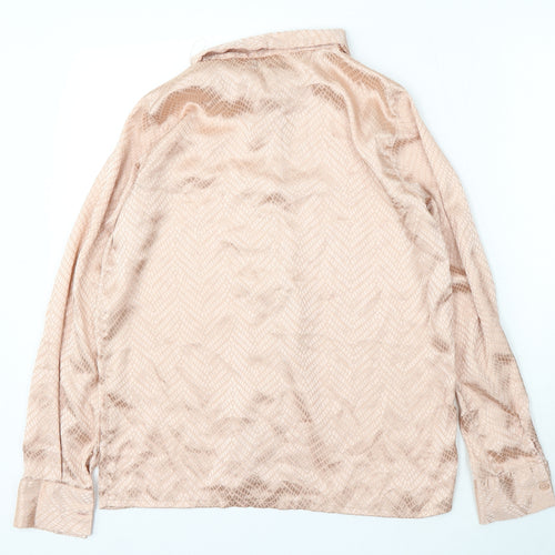 Nasty Gal Womens Pink Polyester Basic Button-Up Size 10 Collared