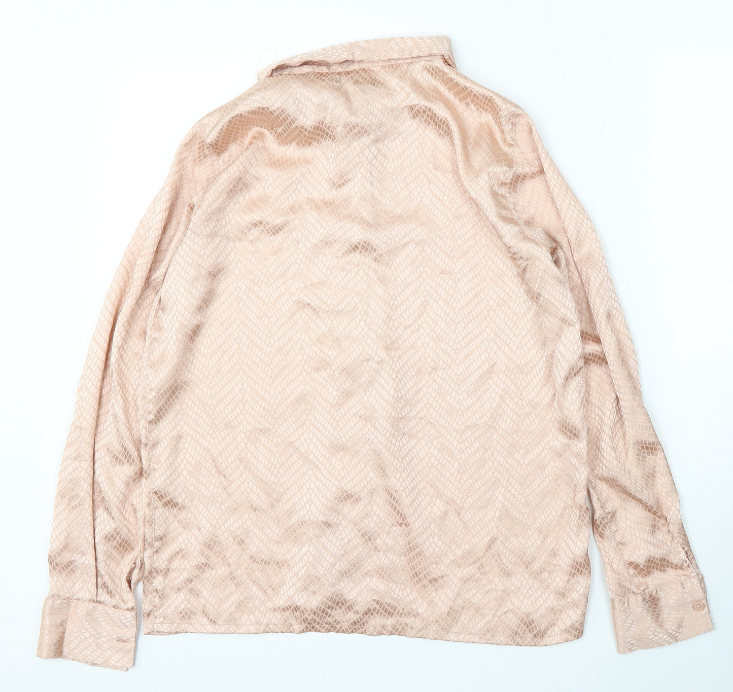 Nasty Gal Womens Pink Polyester Basic Button-Up Size 10 Collared