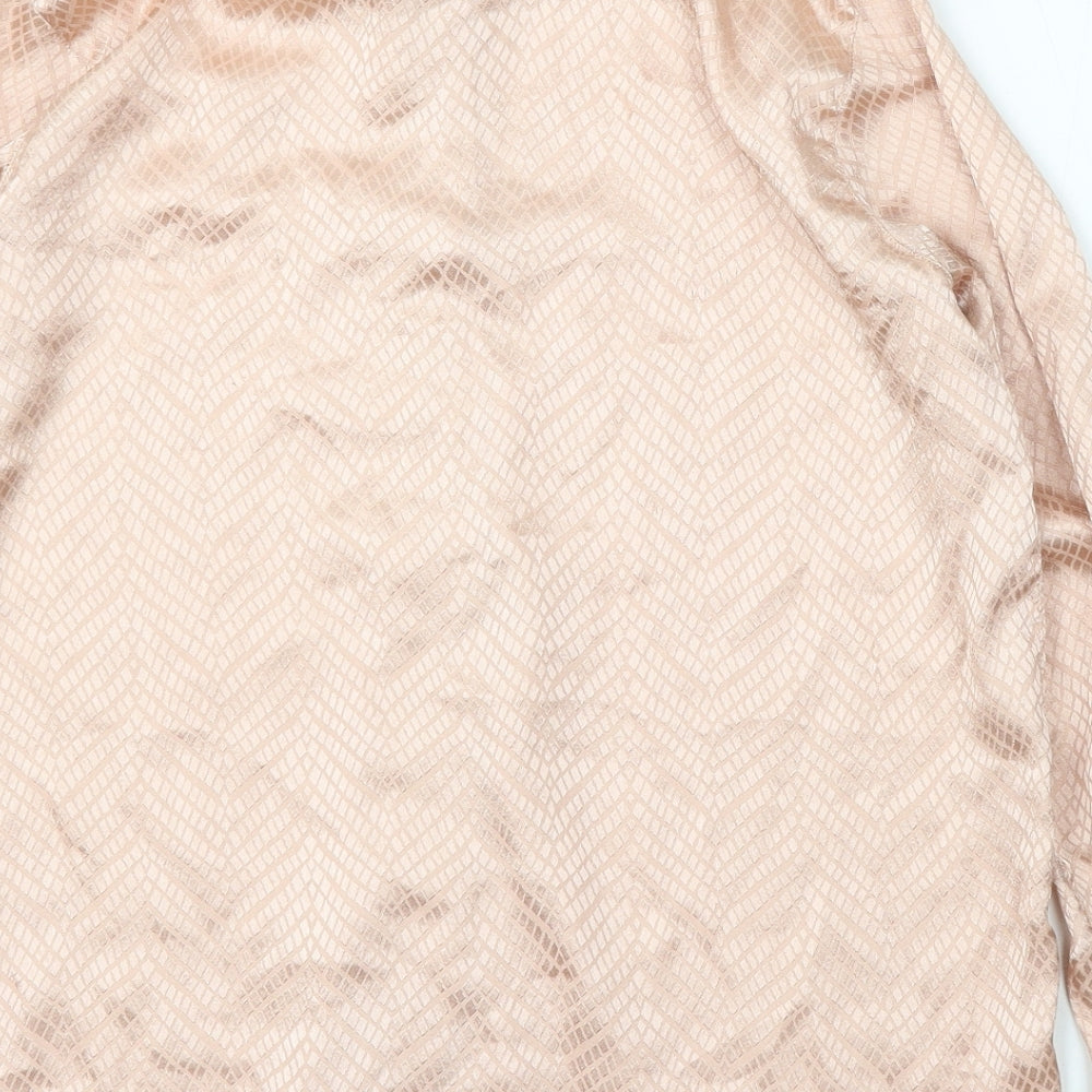 Nasty Gal Womens Pink Polyester Basic Button-Up Size 10 Collared