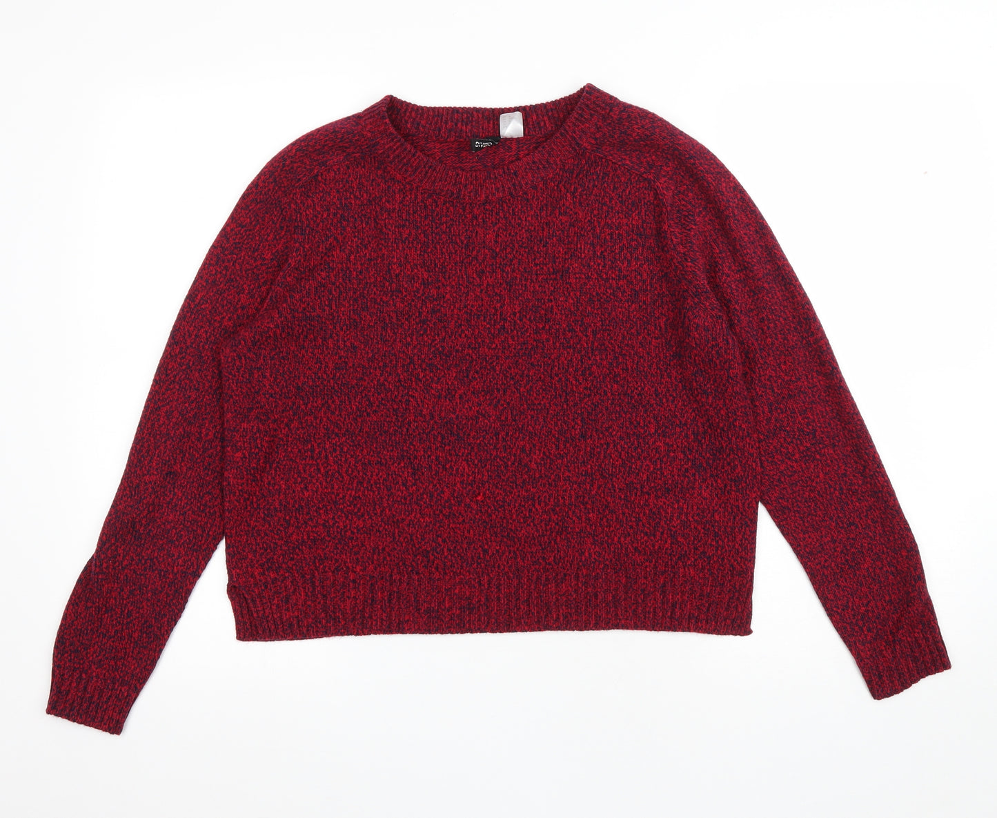 Divided by H&M Womens Red Round Neck Acrylic Pullover Jumper Size M