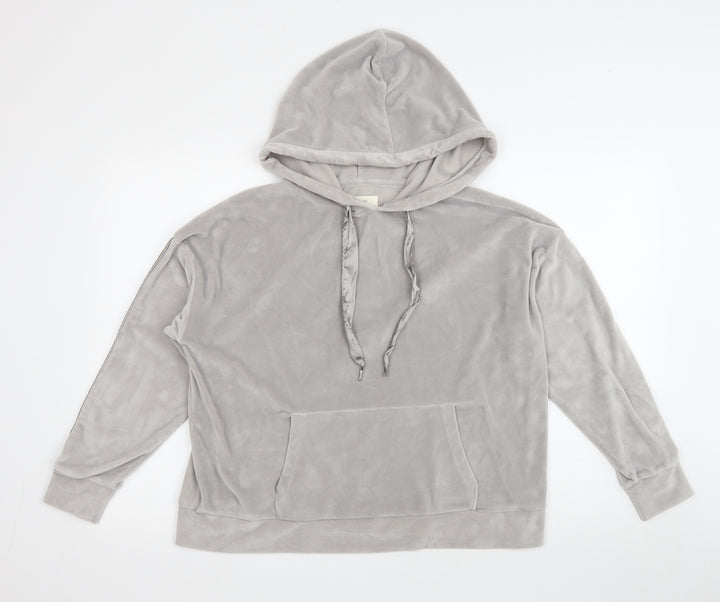 George Womens Grey Polyester Pullover Hoodie Size 12