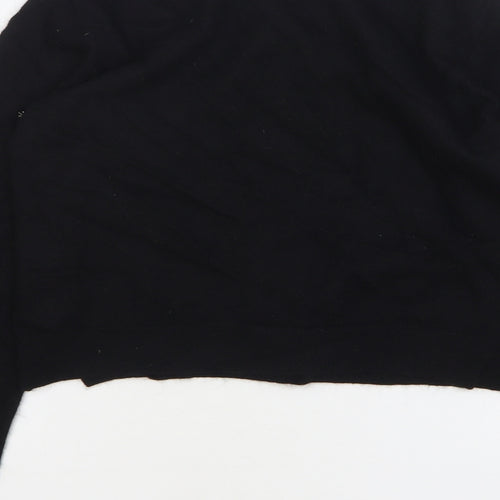Topshop Womens Black Round Neck Geometric Nylon Cardigan Jumper Size 12 - SnowFlakes