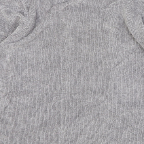 Annabelle Womens Grey Round Neck Floral Acrylic Pullover Jumper Size M