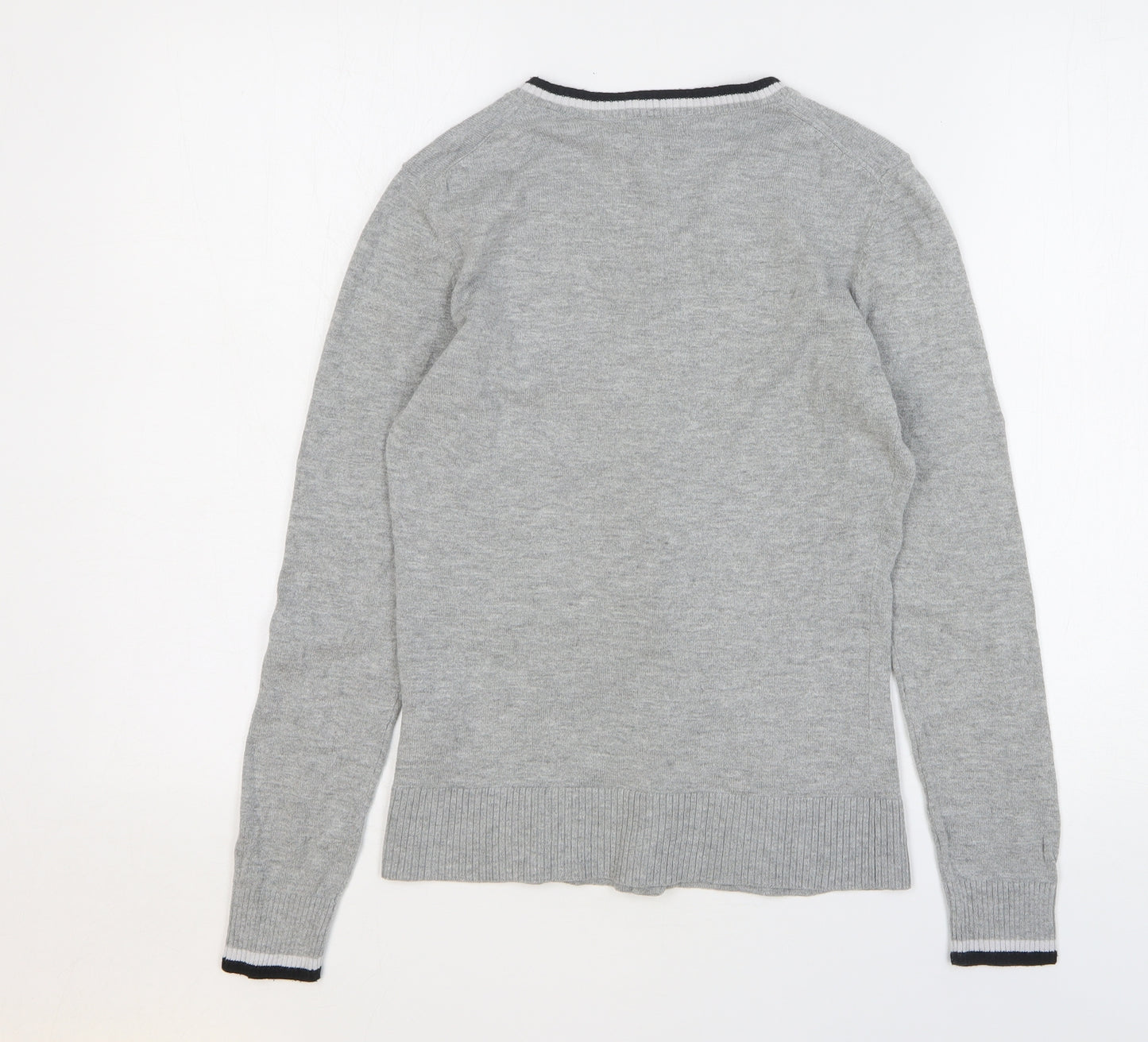 Gap Womens Grey Round Neck Cotton Cardigan Jumper Size S