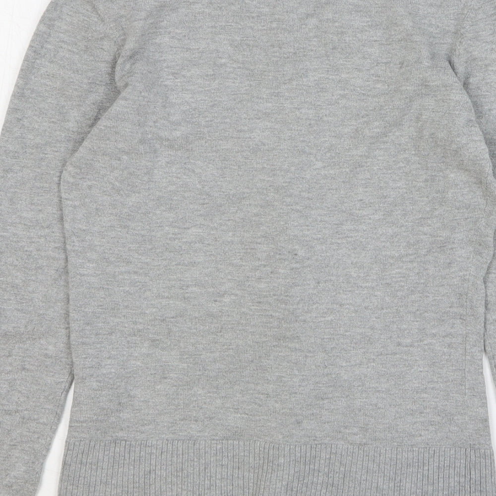Gap Womens Grey Round Neck Cotton Cardigan Jumper Size S