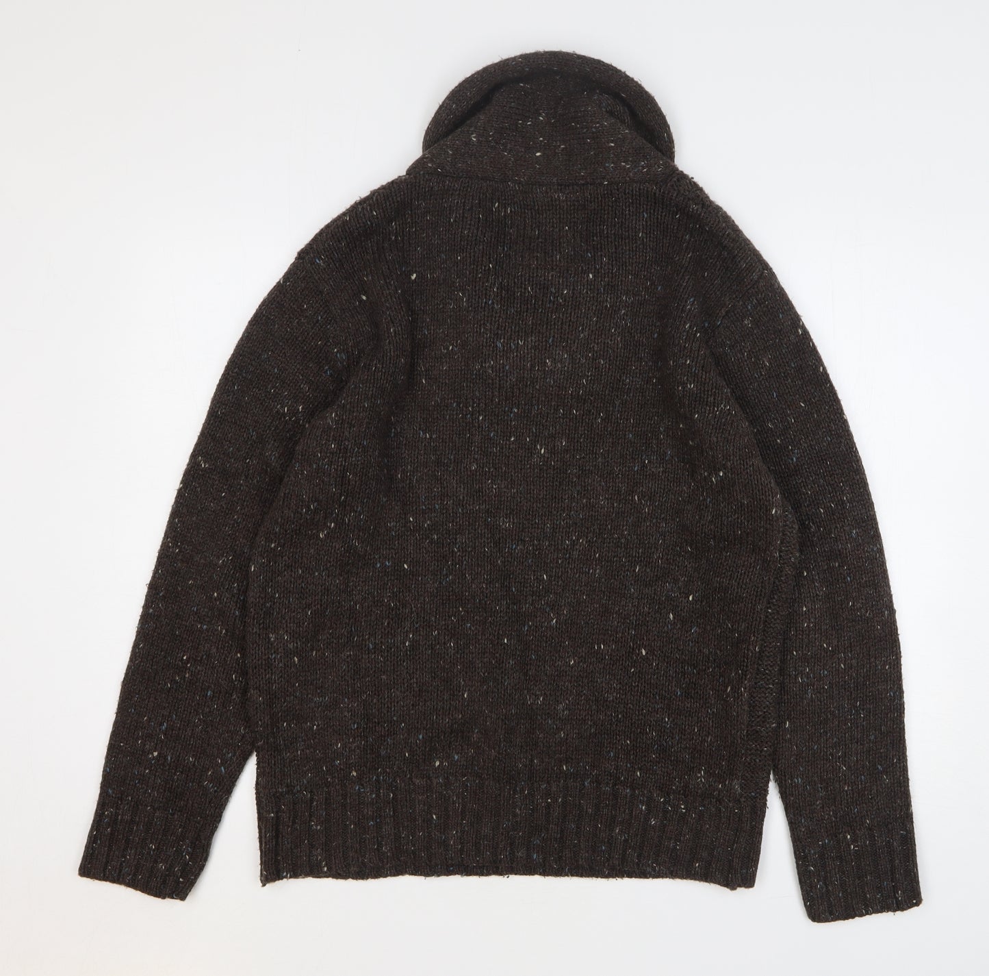 Marks and Spencer Mens Brown V-Neck Acrylic Pullover Jumper Size L