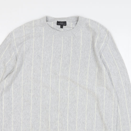 NEXT Womens Grey Striped Acrylic Pullover Sweatshirt Size L Pullover