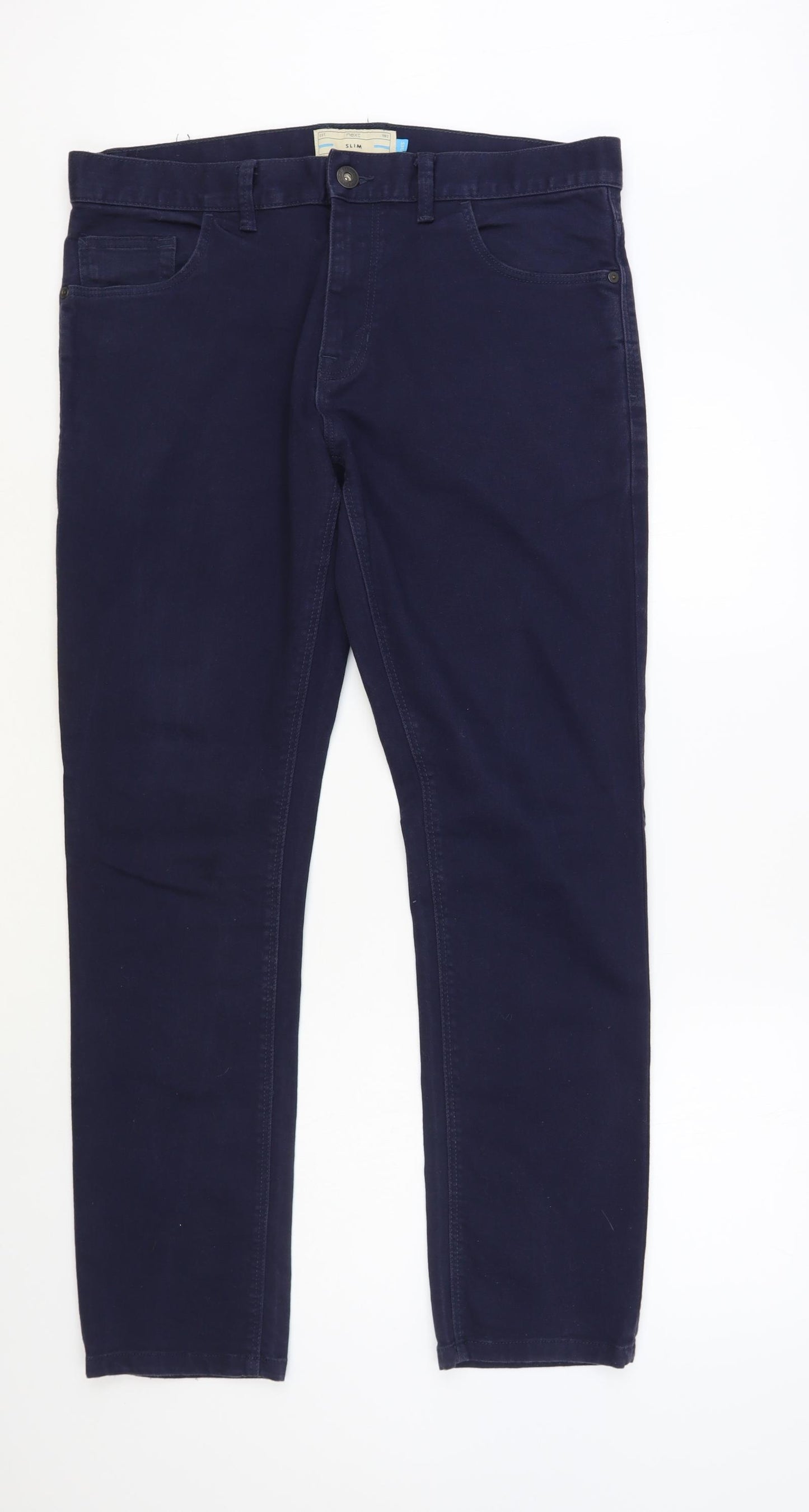 NEXT Mens Blue Cotton Skinny Jeans Size 34 in L31 in Regular Button