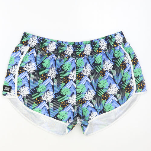 Balcony & Falcon Womens Multicoloured Geometric Polyester Bermuda Shorts Size L L3 in Regular Pull On