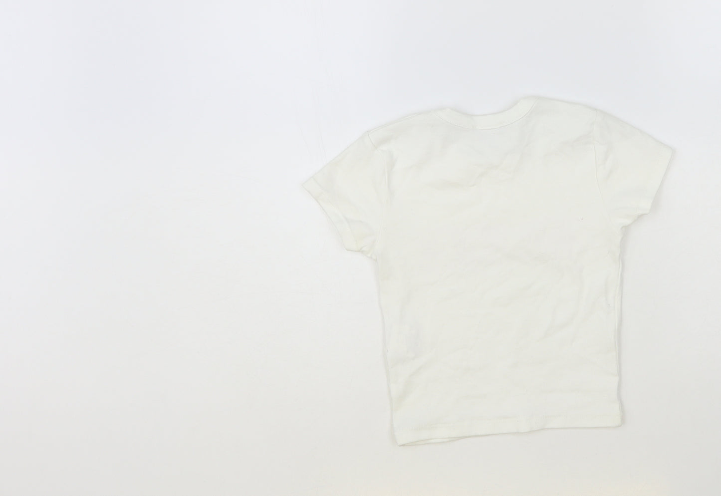 Pull & Bear Womens White Cotton Basic T-Shirt Size XS Crew Neck - Hawaiian Life
