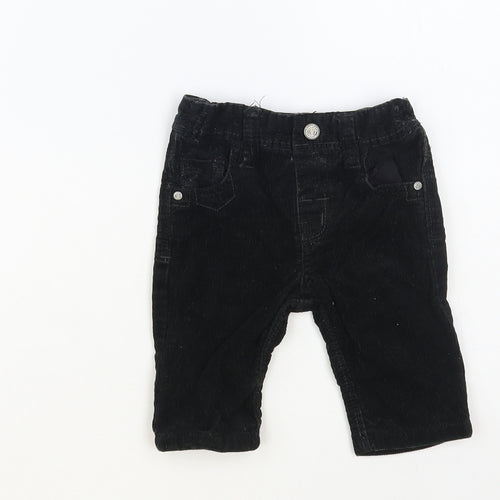 NEXT Baby Black Cotton Capri Trousers Size 3-6 Months Snap