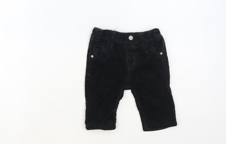 NEXT Baby Black Cotton Capri Trousers Size 3-6 Months Snap