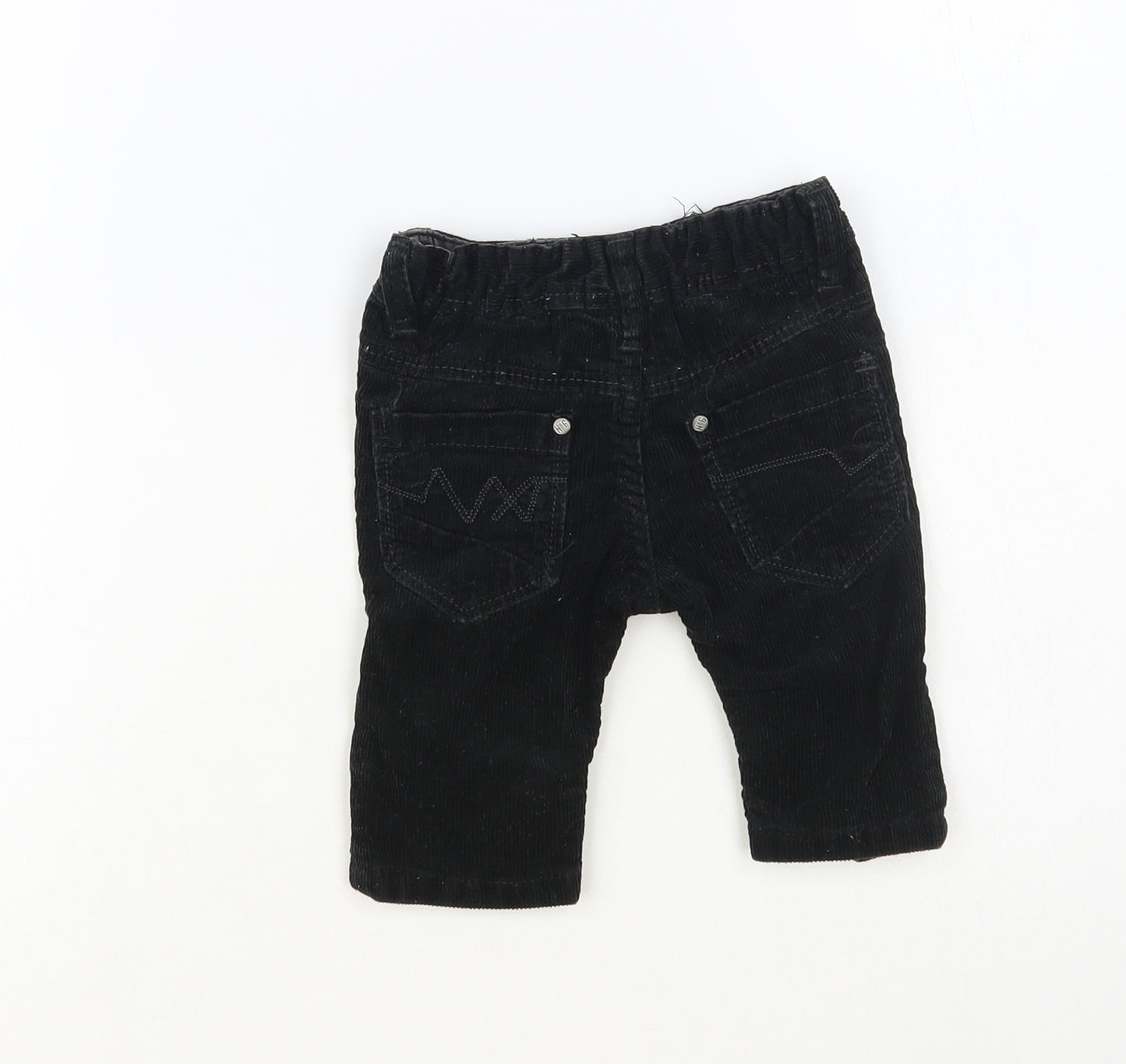 NEXT Baby Black Cotton Capri Trousers Size 3-6 Months Snap
