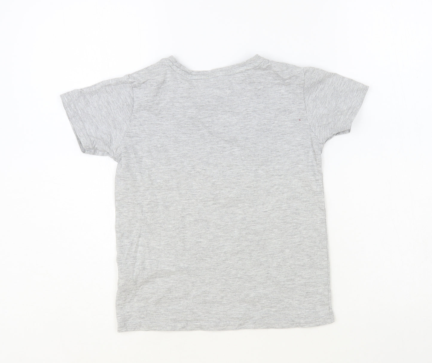 Dunnes Stores Boys Grey Cotton Pullover T-Shirt Size 7 Years Crew Neck Pullover - Race Cars
