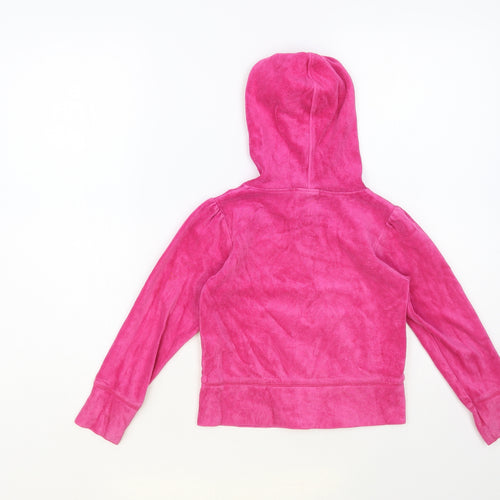 Cherokee Girls Pink Cotton Full Zip Hoodie Size 5-6 Years Zip - Heart