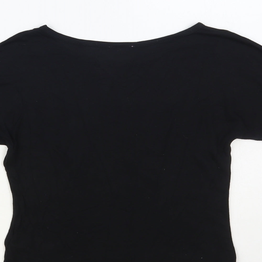 F&F Girls Beige Viscose Pullover T-Shirt Size 5-6 Years Round Neck Pullover - Wild Cat