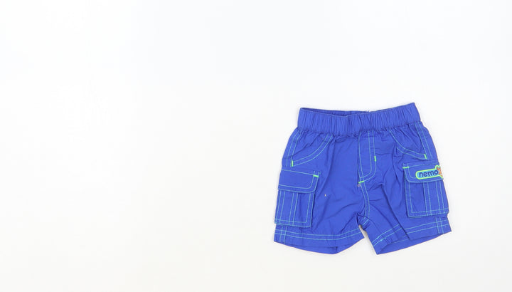 George Baby Blue Cotton Cropped Trousers Size 0-3 Months Pullover - Nemo