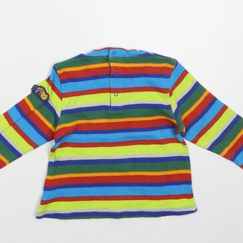 tuc tuc Baby Multicoloured Striped Cotton Pullover T-Shirt Size 18-24 Months Crew Neck Snap