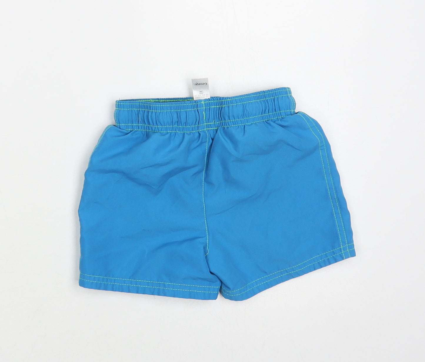George Boys Blue Polyester Sweat Shorts Size 2-3 Years Regular Drawstring - Swim Shorts