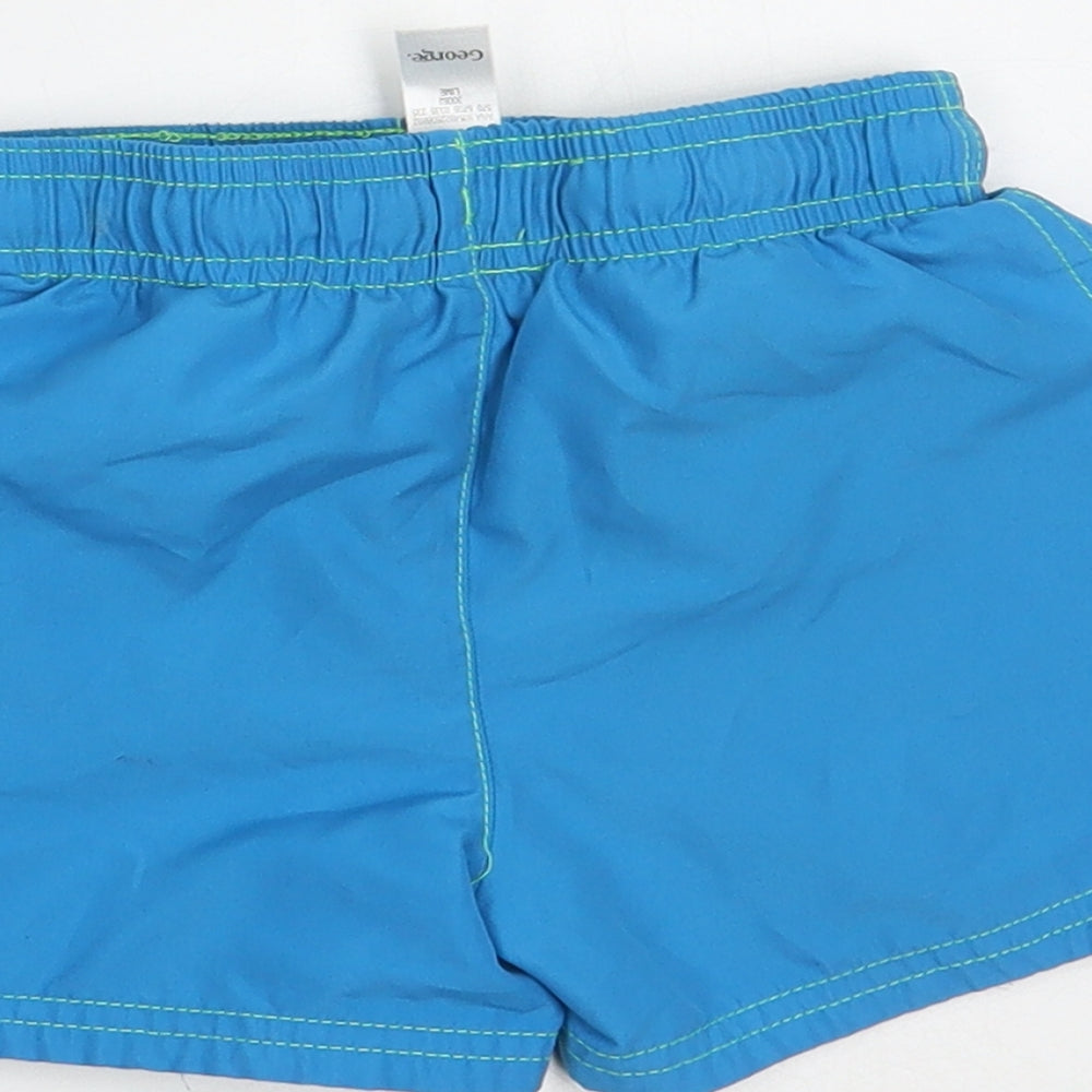 George Boys Blue Polyester Sweat Shorts Size 2-3 Years Regular Drawstring - Swim Shorts