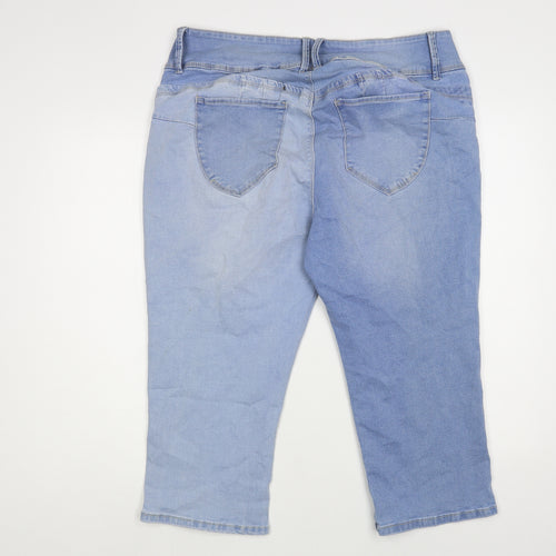 Royalty Womens Blue Cotton Cropped Jeans Size 38 in L21 in Regular Button