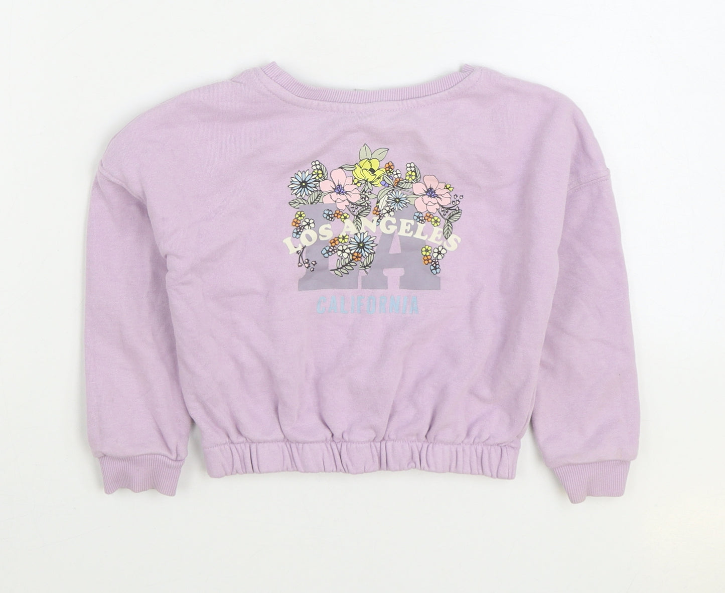 TU Girls Purple Cotton Pullover Sweatshirt Size 5 Years Pullover - Los Angeles
