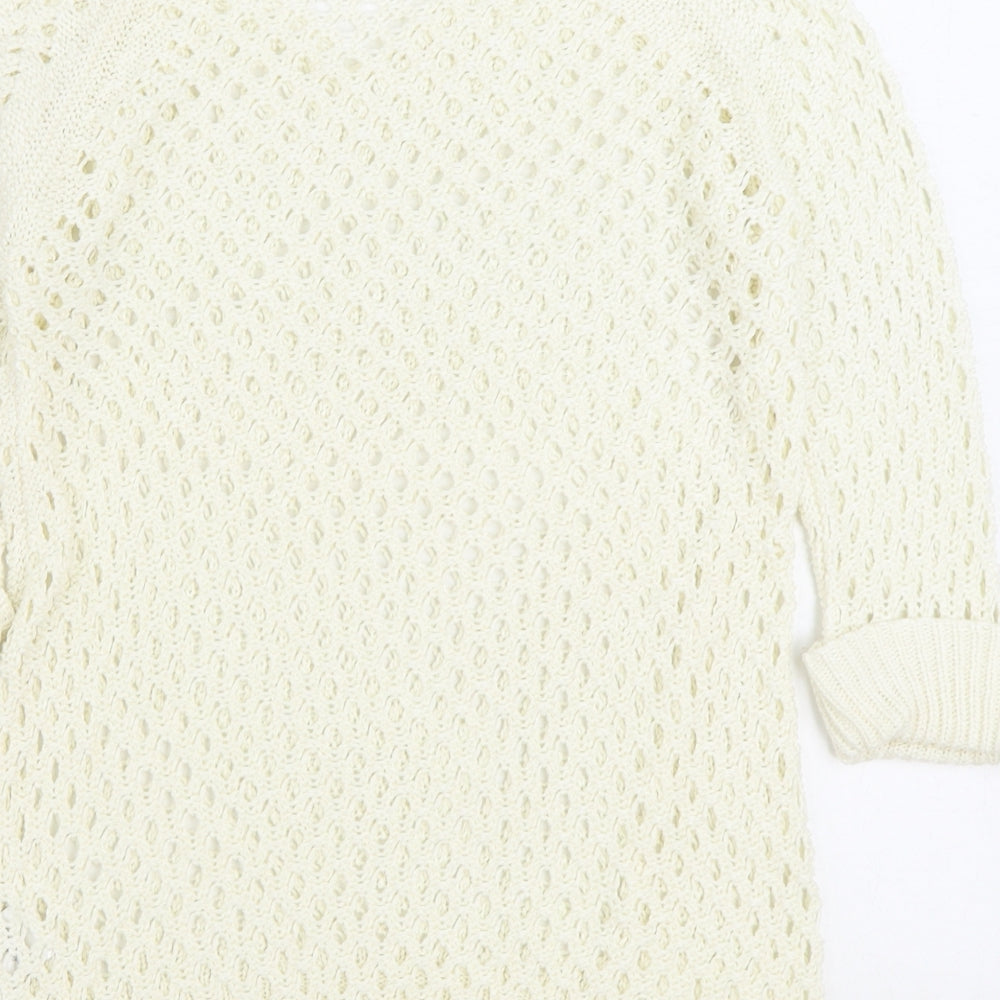 Peacocks Womens White Roll Neck Acrylic Pullover Jumper Size S