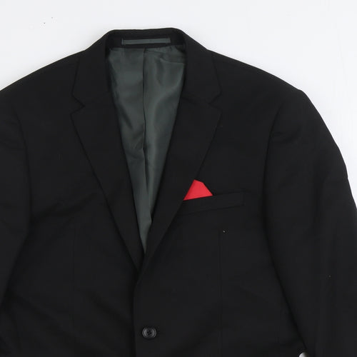 NEXT Mens Black Viscose Jacket Suit Jacket Size 38
