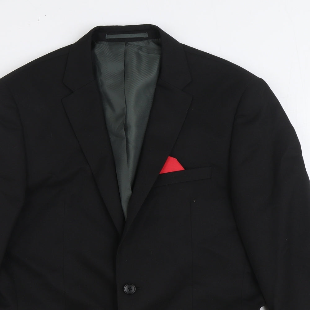 NEXT Mens Black Viscose Jacket Suit Jacket Size 38
