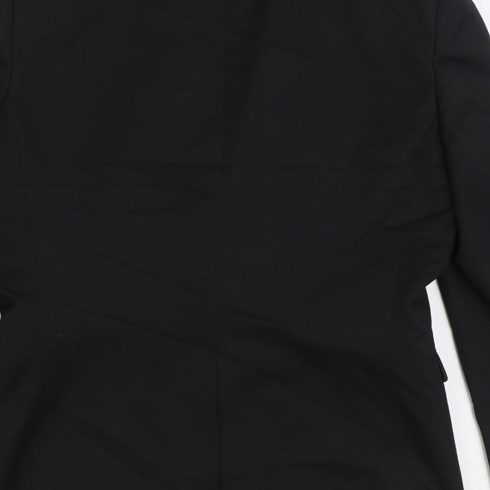 NEXT Mens Black Viscose Jacket Suit Jacket Size 38