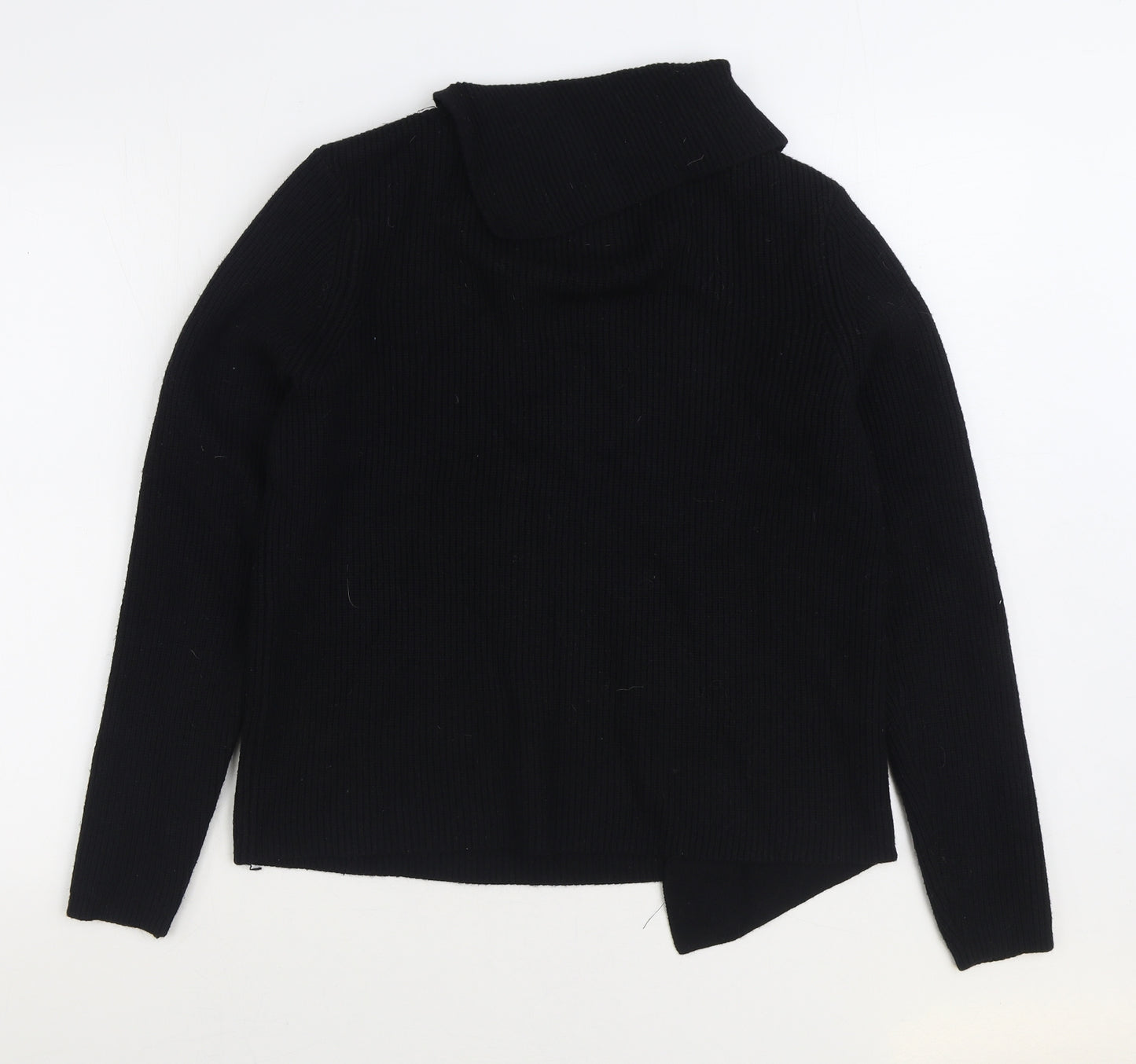 River Island Womens Black Roll Neck Viscose Pullover Jumper Size 14