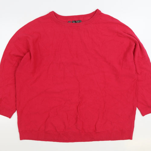 BPC Collection Womens Pink Round Neck Viscose Pullover Jumper Size 2XL