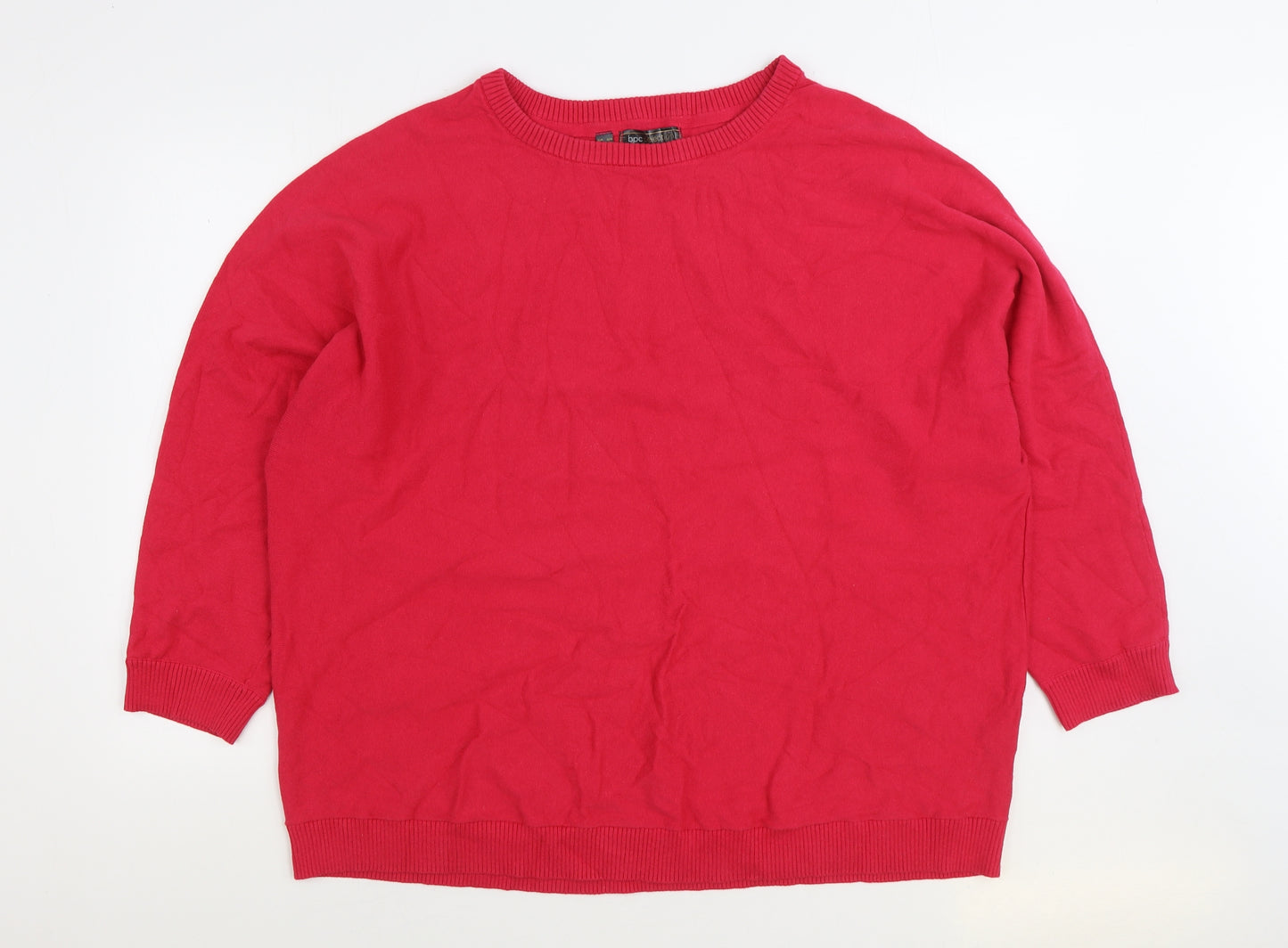 BPC Collection Womens Pink Round Neck Viscose Pullover Jumper Size 2XL