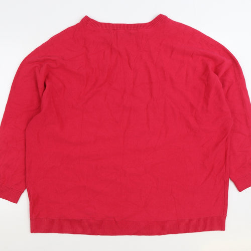 BPC Collection Womens Pink Round Neck Viscose Pullover Jumper Size 2XL