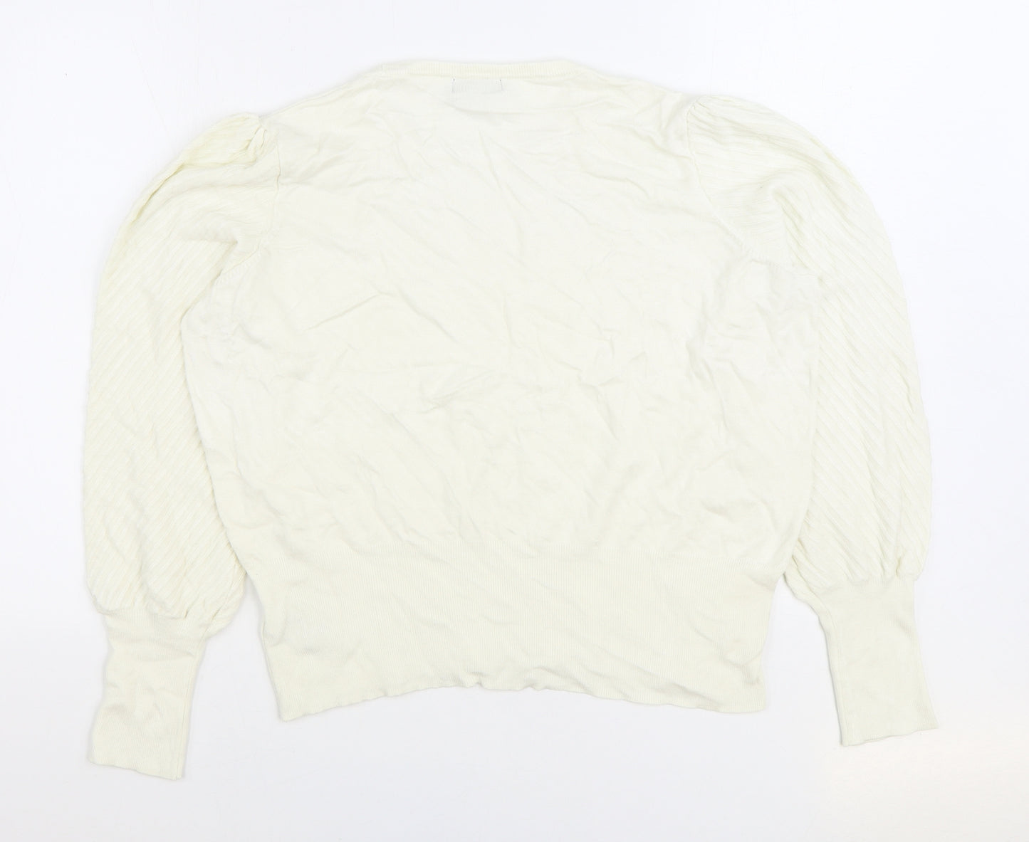 Marks and Spencer Womens White Round Neck Viscose Pullover Jumper Size 20