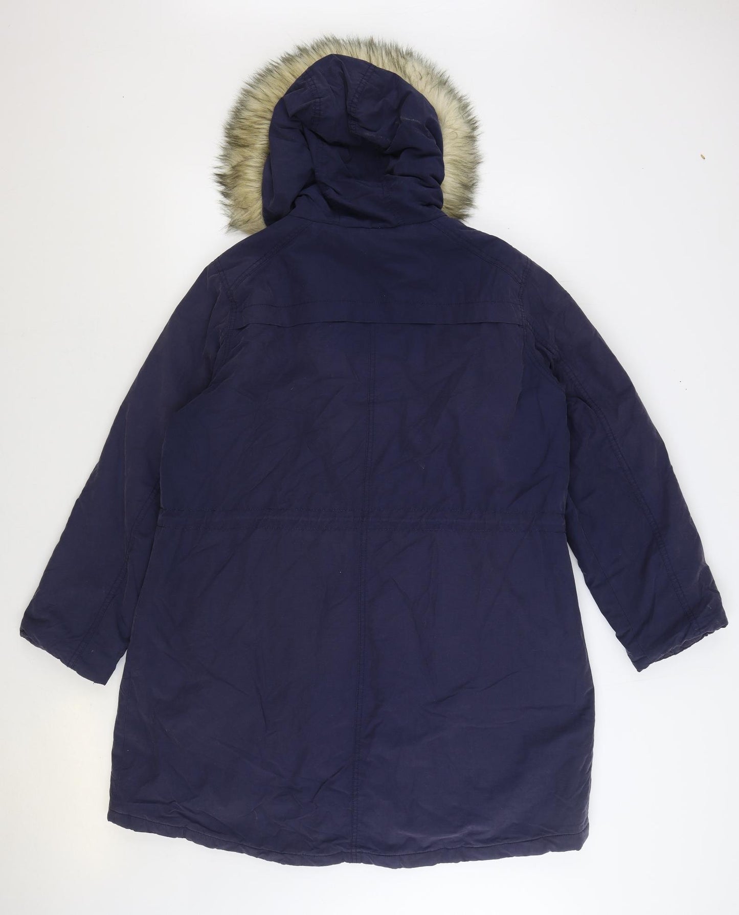 George Womens Blue Parka Coat Size 18 Zip