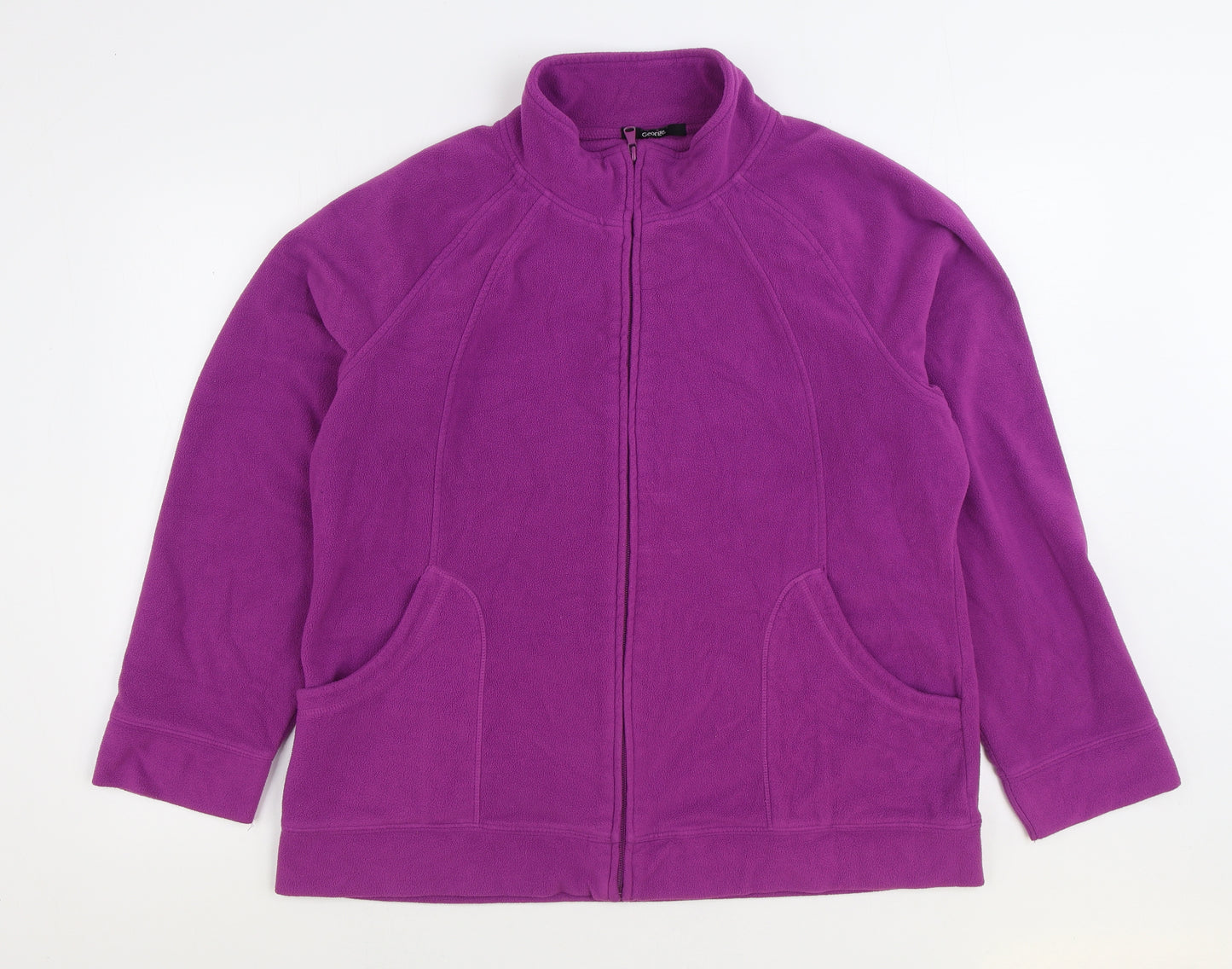 George Womens Purple Jacket Size 22 Zip