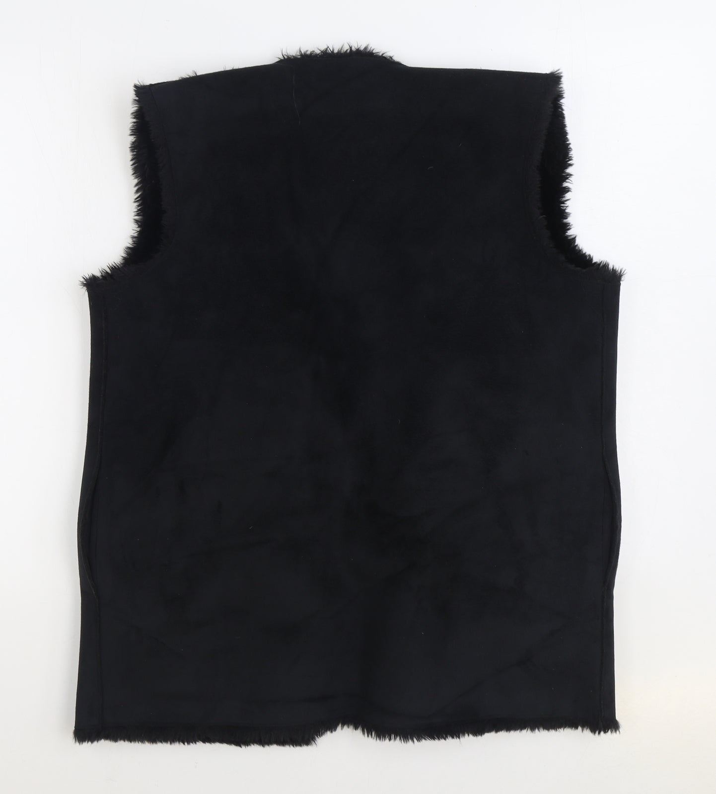 Red Herring Womens Black Gilet Jacket Size 10 - Faux fur
