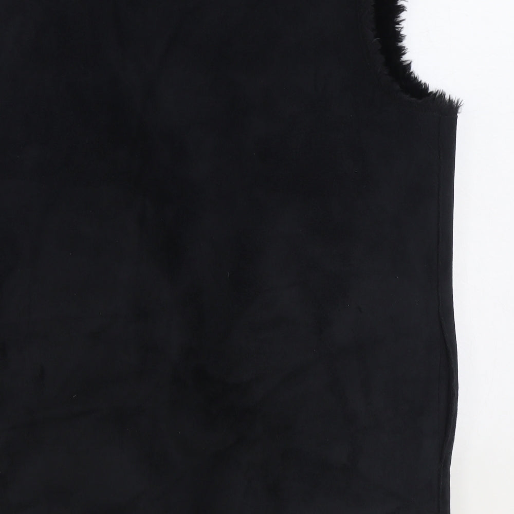 Red Herring Womens Black Gilet Jacket Size 10 - Faux fur