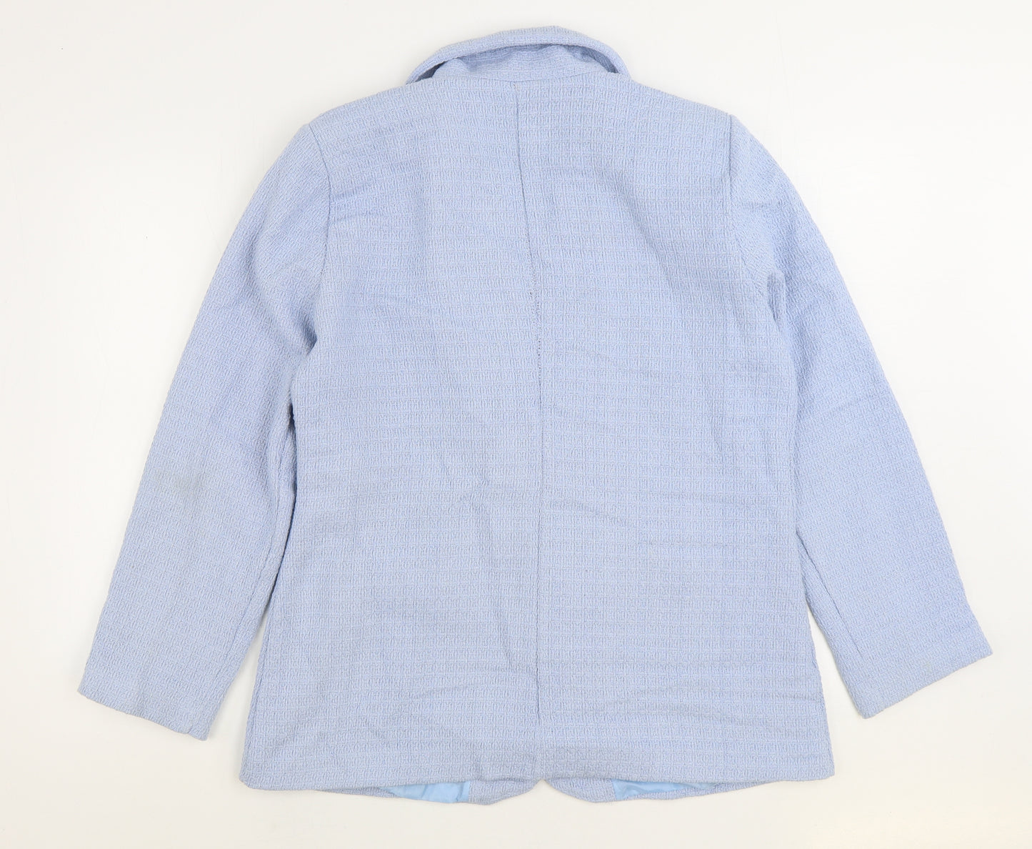 Boohoo Womens Blue Jacket Blazer Size 18 Button