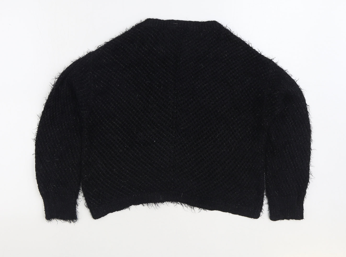 River Island Womens Black Round Neck Nylon Pullover Jumper Size 10