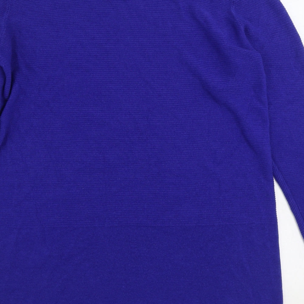 Bonmarché Womens Blue Round Neck Acrylic Pullover Jumper Size 20