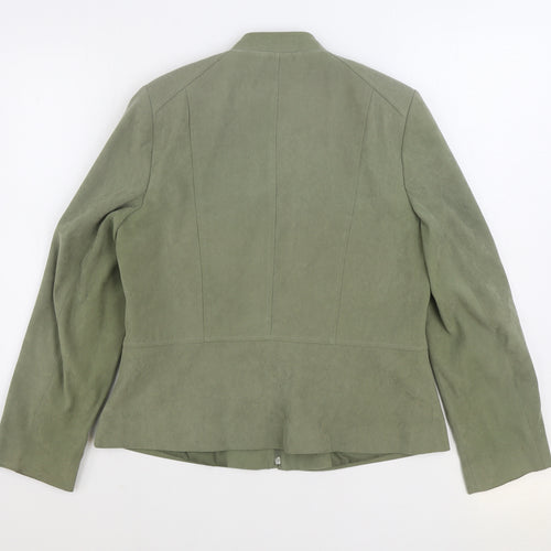 Preworn Womens Green Jacket Blazer Size 14 Zip