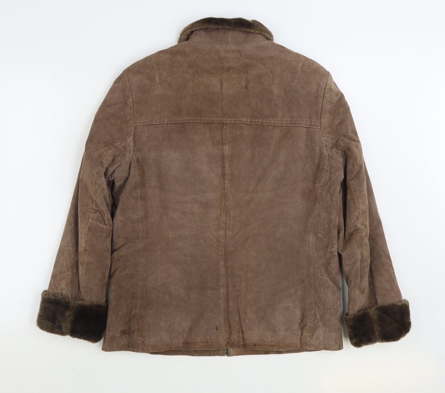 Wallace Sacks Womens Brown Jacket Size 14 Zip